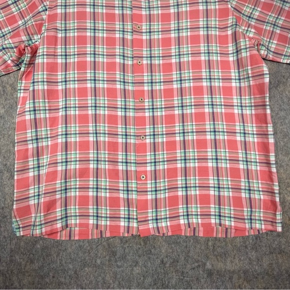 Tommy Bahama Linen Blend Plaid Short Sleeve Button Up Preppy Vacation Shirt  XLT - Picture 9 of 16